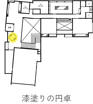 漆塗りの円卓